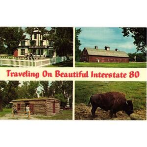 Traveling on Interstate 80‎ Buffalo Bill Ranch Postcard Unposted